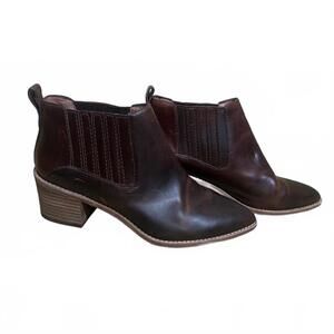 Madewell Bonham Brown Leather Chelsea Ankle Boots Womens Size 8.5 EU 39